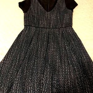 Cocktail dress navy and black tweed